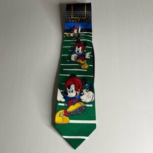 Disney Mickey Mouse Football Themed Green Black Tie